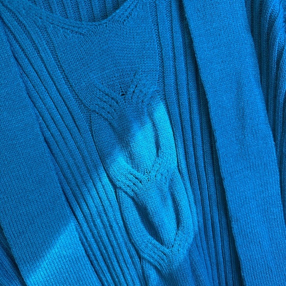 New York & Company Teal Blue XL V-Neck Sweater Dress NWT - Picture 2 of 4